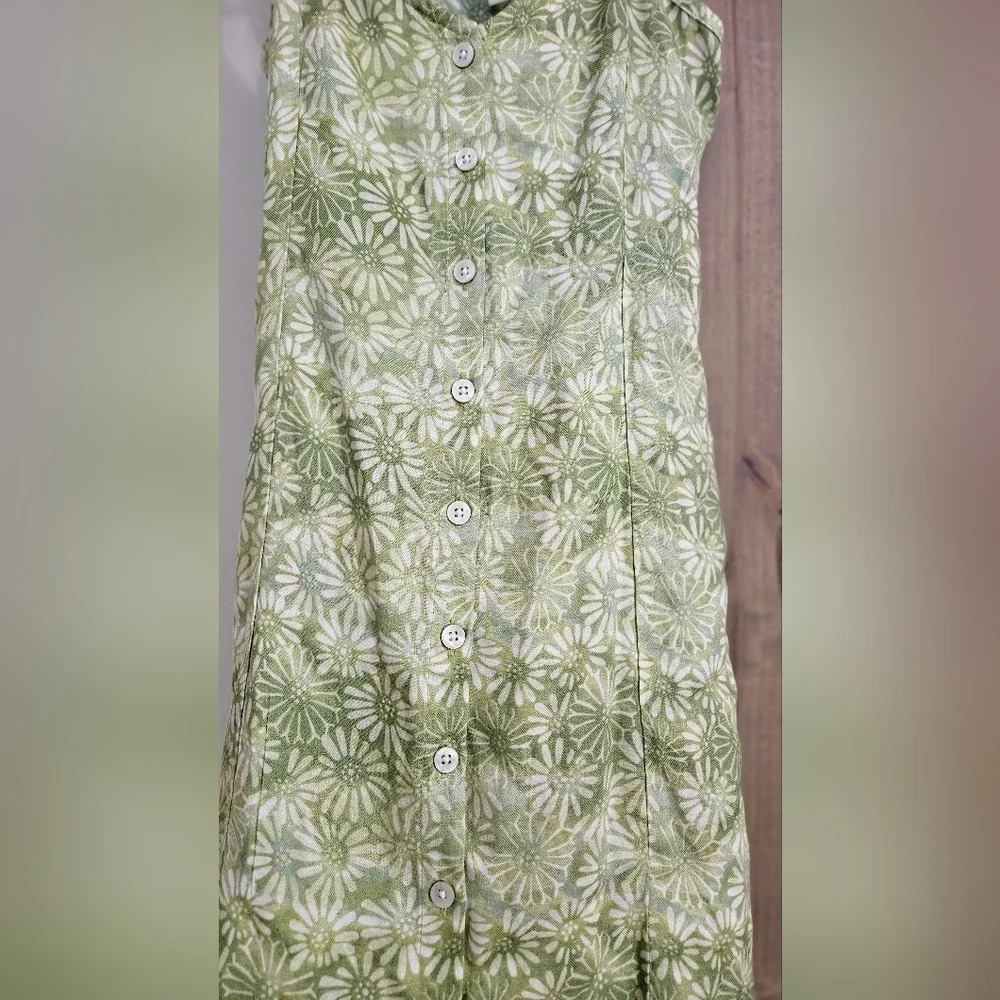 AMERICAN EAGLE Floral Button-Front V-Neck Mini Dress. Green. XS. NWT - Picture 7 of 13